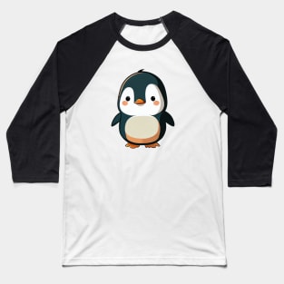 Cute Kawaii Penguin Cartoon Baseball T-Shirt